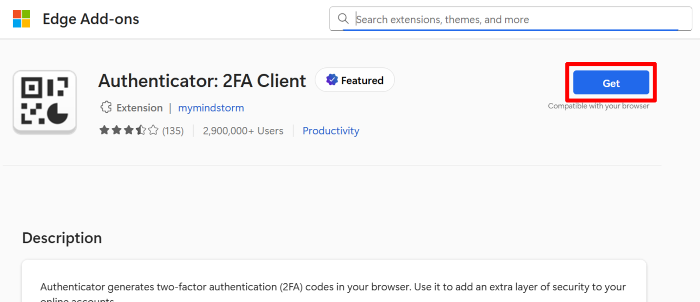 Install extension