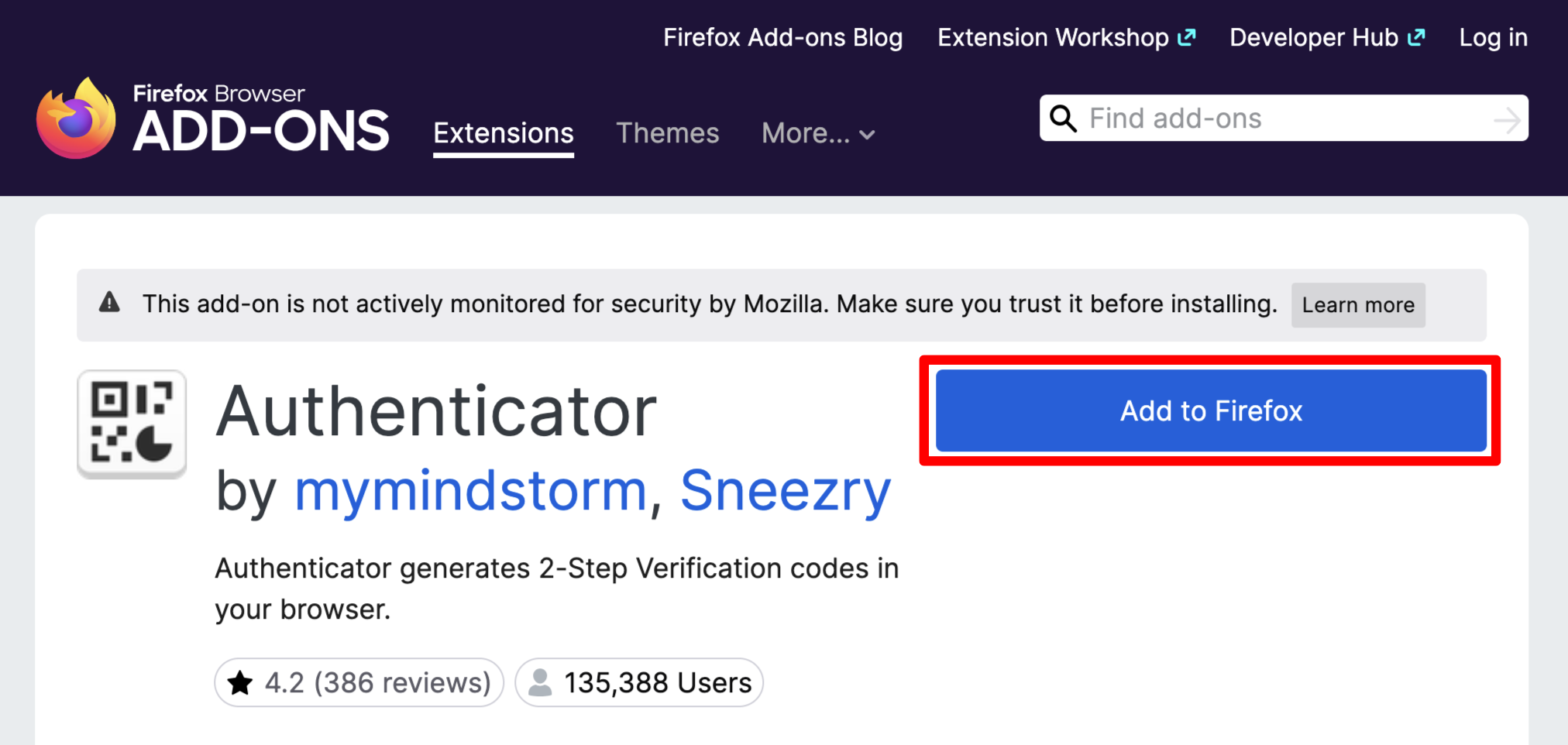 Install extension