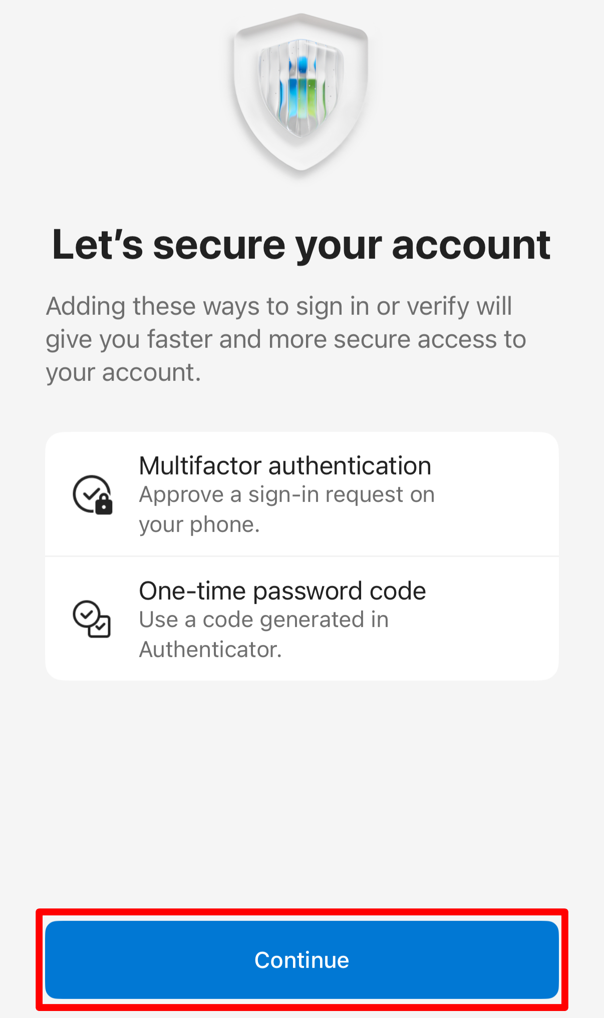 Let's secure your account