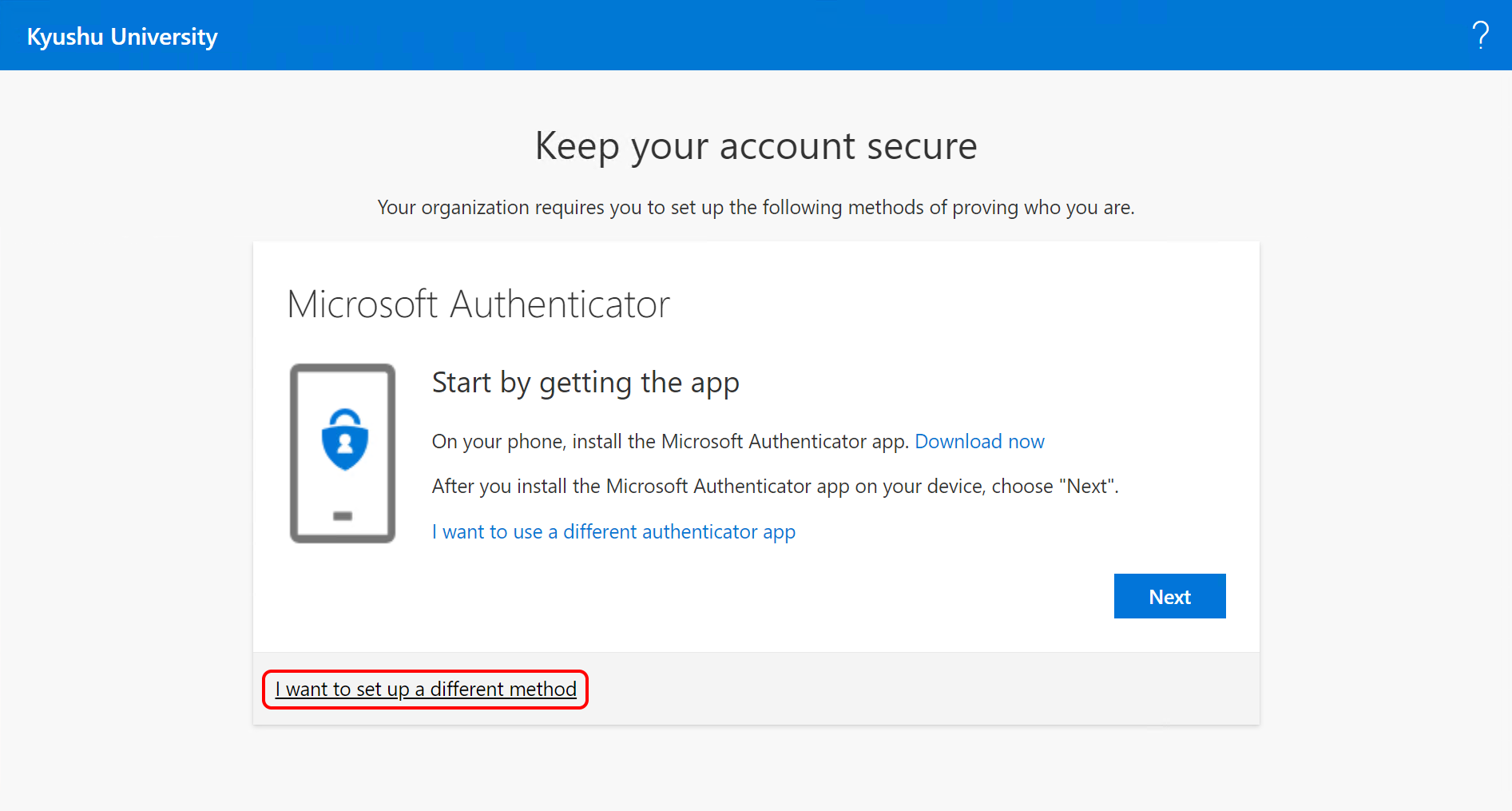 set up a different method