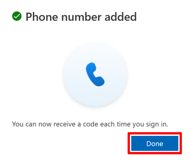 Phone number added