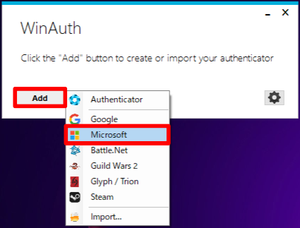 WinAuth launch screen